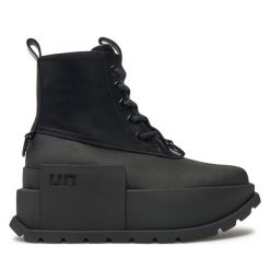 Botki United Nude. Czarne botki United Nude, bez wzorów, bez obcasa, na koturnie, bez zapięcia. Za 849.99 zł.