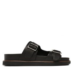 Klapki Gioseppo. Czarne klapki Gioseppo, bez wzorów, bez obcasa, bez zapięcia. Za 239.99 zł.