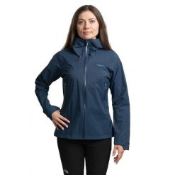 Kurtka przeciwdeszczowa damska Rab Women's Downpour Light Jacket z kapturem. Niebieskie kurtki RAB, s, bez wzorów, z kapturem. Za 659.99 zł.