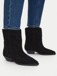 Badura Botki C-MEI-TS6358-01 Czarny. Czarne botki Badura, bez wzorów, ze skóry, bez obcasa, na płaskiej podeszwie, bez zapięcia. Za 299.99 zł.