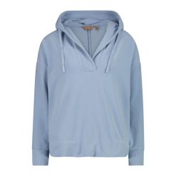 Bluza damska z kapturem CMP. Niebieskie bluzy CMP, bez wzorów, sportowe, bez ramiączek, z kapturem. Za 299.70 zł.
