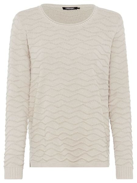 Olsen Sweter w kolorze beżowym rozmiar: 36. Brązowe swetry Olsen, bez wzorów, bez ramiączek. Za 92.21 zł.