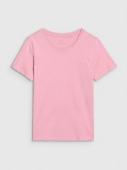 4F T-shirt regular gładki damski - różowy XL. Czerwone t-shirty 4f, xl, bez wzorów, z bawełny, klasyczne, bez kołnierzyka, bez ramiączek. Za 49.99 zł.