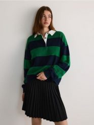 Bawełniana bluza z kołnierzykiem - wielobarwny. Bluzy bez kaptura Reserved, l, bez wzorów, z bawełny, bez kaptura. W wyprzedaży za 79.99 zł.