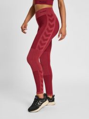 Damskie legginsy mid-rise Hummel Clea. Czerwone legginsy Hummel, bez wzorów, z dzianiny, klasyczne. Za 252.50 zł.