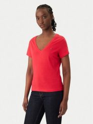 Tommy Jeans T-Shirt DW0DW20458 Czerwony Slim Fit. Czerwone t-shirty Tommy Jeans, s, bez wzorów, z bawełny, bez kołnierzyka, bez ramiączek. Za 129.99 zł.