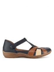 Remonte Półbuty CEO-R7601-14 Granatowy. Niebieskie półbuty wsuwane Remonte, bez wzorów, ze skóry, bez obcasa, na płaskiej podeszwie. Za 369.99 zł.