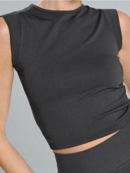 Koszulka active - szary. Szare t-shirty sportowe Sinsay, l, bez wzorów, bez ramiączek. Za 29.99 zł.