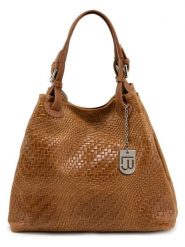 Lucca Baldi Skórzana torebka "Sarzana" w kolorze jasnobrązowym - 37 x 45 x 15 cm rozmiar: onesize. Brązowe torebki klasyczne Lucca Baldi, bez wzorów, z materiału, przez ramię, bez dodatków. Za 260.99 zł.