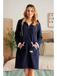 Doctor Nap Szlafrok w kolorze granatowym rozmiar: S. Niebieskie szlafroki damskie Doctor Nap, s, bez wzorów, bez ramiączek. Za 171.95 zł.