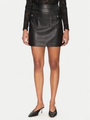 Morgan Spódnica z imitacji skóry 251-JMAY Czarny Regular Fit. Czarne spódnice Morgan, bez wzorów, ze skóry. Za 159.99 zł.