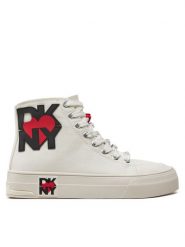 DKNY Trampki K2478753 Biały. Białe trampki DKNY, bez wzorów, z materiału, bez zapięcia. Za 399.99 zł.