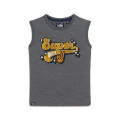 Damski wąski tank top Superdry Retro. Szare bielizna termoaktywna damska Superdry, bez wzorów, bez ramiączek. W wyprzedaży za 149.55 zł.