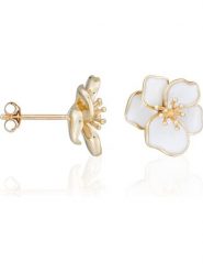 DIAMANTA Złote kolczyki-wkrętki "Orchidée" rozmiar: onesize. Białe kolczyki DIAMANTA, złote. Za 1,283.99 zł.