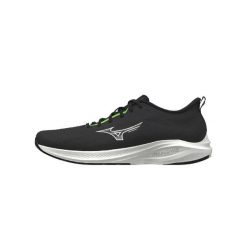 Buty do biegania Mizuno Enerzy Runnerz 2 black/glowing apple/gf white. Czarne buty do biegania Mizuno, bez wzorów, bez zapięcia, do biegania. Za 269.99 zł.