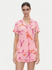 Kate Spade Piżama KSI12749 Różowy Regular Fit. Czerwone piżamy Kate Spade, m, bez wzorów, bez kołnierzyka, bez ramiączek. Za 199.99 zł.