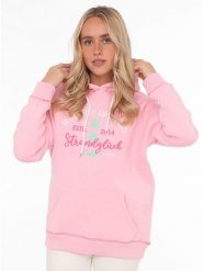 Zwillingsherz Bluza w kolorze jasnoróżowym rozmiar: L/XL. Różowe bluzy Zwillingsherz, l, bez wzorów, bez ramiączek, z kapturem. Za 264.15 zł.