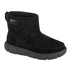 Buty Sorel Explorer Iii Slip-on Wp 2077971010 czarne. Czarne śniegowce bez wzorów, z gumy, za kostkę, bez zapięcia. Za 717.09 zł.