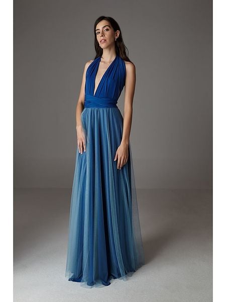 Ceylan Sukienka w kolorze niebieskim rozmiar: 34-44. Niebieskie sukienki Ceylan, bez wzorów, bez kołnierzyka, bez ramiączek, maxi. Za 209.33 zł.