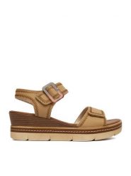 Remonte Sandały CEO-D2L58-61 Brązowy. Brązowe sandały Remonte, bez wzorów, ze skóry, bez obcasa, na koturnie, bez zapięcia. Za 389.99 zł.