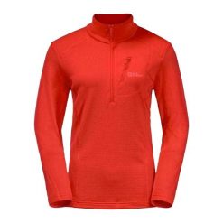 Bluza Damska Kolbenberg. Czerwone bluzy bez kaptura Jack Wolfskin, bez wzorów, bez kaptura, trekkingowe. Za 305.99 zł.
