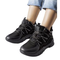 Czarne trekkingi Big Star KK274218. Czarne buty trekkingowe na zimę, z syntetyku, za kostkę, bez zapięcia. Za 318.76 zł.