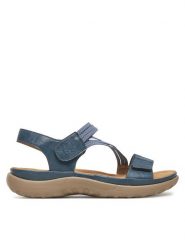 Rieker Sandały 64870-14 Niebieski. Niebieskie sandały Rieker, bez wzorów, z materiału, bez obcasa, na płaskiej podeszwie, bez zapięcia. Za 319.99 zł.