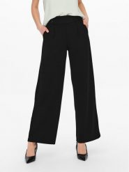 JDY Spodnie materiałowe Geggo 15208430 Czarny Wide Leg. Czarne spodnie materiałowe JDY, bez wzorów, z materiału. Za 99.99 zł.
