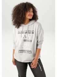 Aniston Bluza w kolorze jasnoszarym rozmiar: 44. Szare bluzy Aniston, bez wzorów, bez ramiączek, z kapturem. Za 82.64 zł.