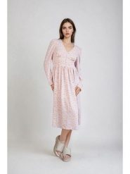 Monki Sukienka w kolorze lawendowym rozmiar: 36. Różowe sukienki Monki, bez wzorów, bez kołnierzyka, bez ramiączek, midi. Za 43.99 zł.