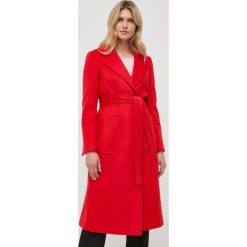 MAX&Co. płaszcz wełniany kolor czerwony przejściowy. Czerwone płaszcze MAX&Co., bez wzorów, z wełny, klasyczne, bez kaptura. Za 1,919.90 zł.