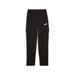 Puma Spodnie Ess+ Cargo Fl 68250201. Czarne spodnie dresowe Puma, bez wzorów, z dresówki. Za 156.99 zł.