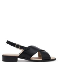 Caprice Sandały 9-28203-44 Czarny. Czarne sandały Caprice, bez wzorów, ze skóry, bez obcasa, na płaskiej podeszwie, bez zapięcia. Za 250.99 zł.