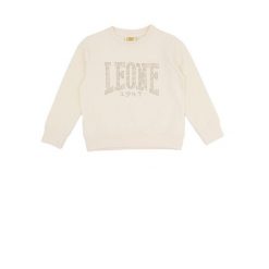 Bluza z ściągacze na co dzień na siłownię. Białe bluzy LEONE 1947 APPAREL, bez wzorów, z bawełny, bez kaptura, na fitness i siłownię. W wyprzedaży za 109.46 zł.