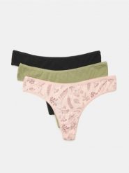 Bawełniane majtki stringi 3 pack - wielobarwny. Stringi Sinsay, bez wzorów, z bawełny. Za 19.99 zł.
