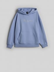 4F Bluza dresowa loose z kapturem damska - niebieska S. Niebieskie bluzy 4f, s, bez wzorów, z bawełny, klasyczne, bez ramiączek, z kapturem. Za 189.99 zł.