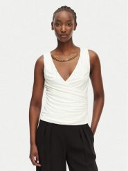 Marciano Guess Top G6GP11 K3617 Kremowy Slim Fit. Białe topy Marciano Guess, xs, z aplikacjami, z wiskozy, bez kołnierzyka, bez ramiączek. Za 467.99 zł.