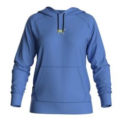 Bluza damska z kapturem Mizuno Athletic Wos. Niebieskie bluzy z kapturem Mizuno, l, bez wzorów, z materiału, z kapturem, do biegania. Za 276.85 zł.