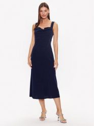 DKNY Sukienka koktajlowa Cowl Neck Sleeveless DD3C3620 Granatowy Regular Fit. Niebieskie sukienki DKNY, bez wzorów, z syntetyku, wizytowe, bez kołnierzyka, bez ramiączek. Za 409.99 zł.