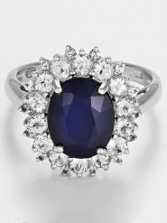 DIAMANTA Złoty pierścionek "Soleil Bleu" z diamentami rozmiar: 61. Niebieskie pierścionki DIAMANTA, z diamentem, złote. Za 2,253.99 zł.