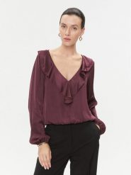 Dixie Bluzka C239Z015A Fioletowy Regular Fit. Fioletowe bluzki Dixie, s, bez wzorów, z wiskozy, bez kołnierzyka, bez ramiączek. Za 249.99 zł.