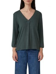 S.Oliver Bluzka w kolorze zielonym rozmiar: 38. Zielone bluzki S.Oliver, s, bez wzorów, bez kołnierzyka, bez ramiączek. Za 73.99 zł.