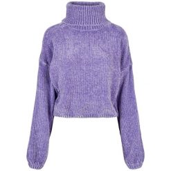Bluza damska z golfem Urban Classics chenille (GT). Niebieskie bluzy bez kaptura Urban Classics, bez wzorów, bez kaptura, na golfa. Za 237.00 zł.