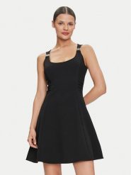 Guess Sukienka letnia Arianna W4YK24 KCBO2 Czarny Regular Fit. Czarne sukienki Guess, xxl, z aplikacjami, z syntetyku, bez kołnierzyka, bez ramiączek. Za 269.99 zł.