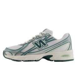 Buty do chodzenia dla dorosłych New Balance 740v2 White Marsh Green. Białe buty treningowe New Balance, bez wzorów, ze skóry, bez zapięcia, trekkingowe. Za 1,117.46 zł.