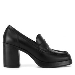 Czółenka Gino Rossi. Czarne czółenka Gino Rossi, bez wzorów, bez obcasa, bez zapięcia. Za 299.99 zł.