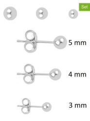 Miu Silver Srebrne kolczyki-wkrętki (3 szt.) rozmiar: onesize. Szare kolczyki Miu Silver, srebrne. Za 78.99 zł.