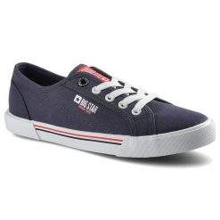 Granatowe Trampki Big Star Damskie Lekkie Półbuty. Niebieskie trampki BIG STAR, bez wzorów, retro, bez zapięcia. Za 89.99 zł.