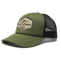 Czapka Trucker - Wyściełana / Rozmiar uniwersalny (Oliwkowy/Czarny). Zielone czapki z daszkiem SURF MONKEY, z aplikacjami, sportowe. Za 159.95 zł.