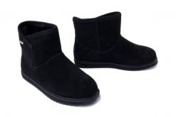 EMU AUSTRALIA W12645 Dofida Mini black, botki damskie. Czarne botki Emu Australia, bez wzorów, z wełny, bez obcasa, bez zapięcia. Za 789.90 zł.